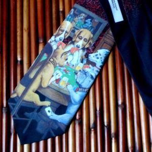 EUC VINTAGE RALPH MARLIN - "Dogs Playing Poker" 1994 CLASSIC Painting Tie